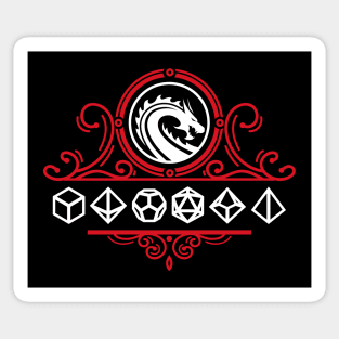 Polyhedral Dice and Dragons Red Tabletop RPG Sticker